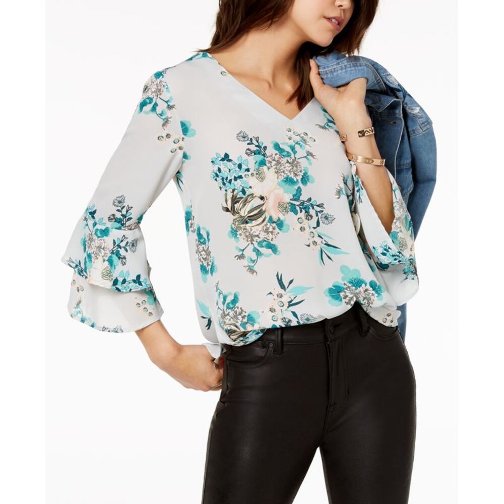 7 Sisters Juniors Printed Ruffle Sleeve